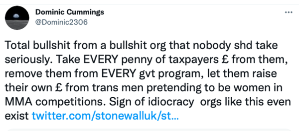 Dominic Cummings tweet