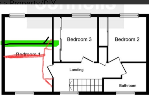 temporary split of bedroom
