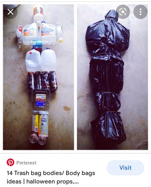 Halloween hanged bin bag man