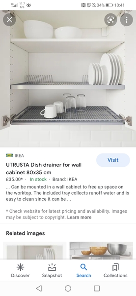 Recessed drainer on the quartz worktop