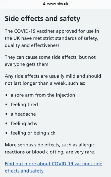 Has anyone experienced vomiting as a side effect of vaccine?