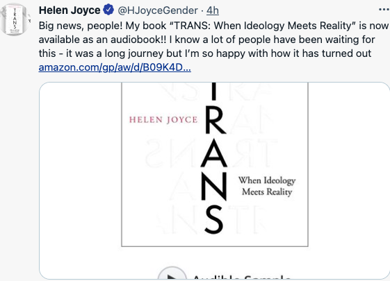 Helen Joyce's Trans is now an audiobook read by her