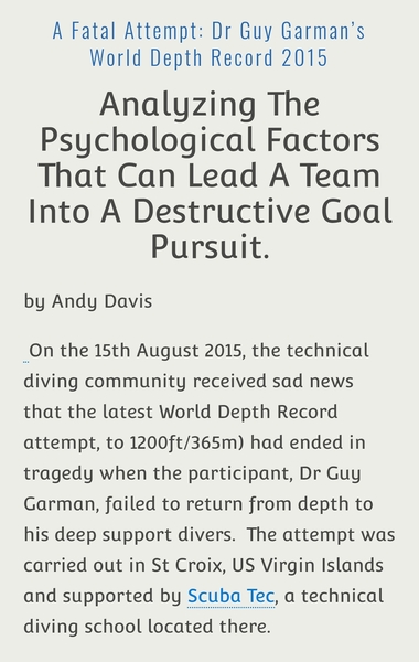 I'm looking for a story about a diver's death - can you help?