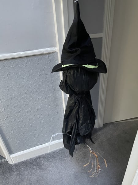 Halloween hanged bin bag man
