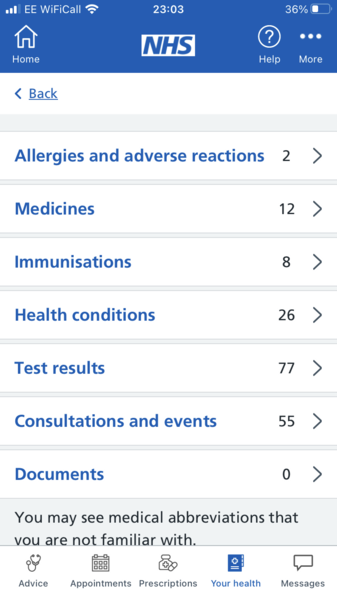 Record of Booster in NHS App