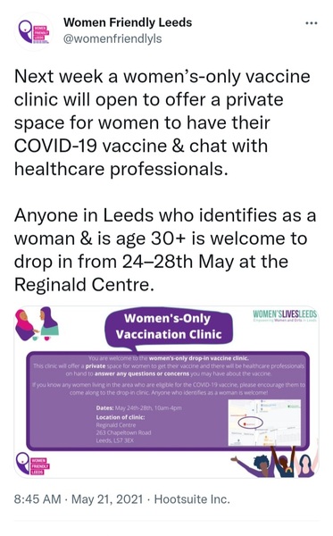 West Yorkshire Mayor Tracy Brabin wants to consult women and girls **title edited by MNHQ**