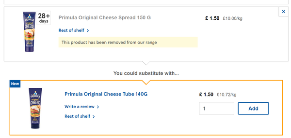 to feel overly annoyed about 10g of cheese