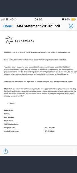 Marion Millar case discontinued!!!!!!