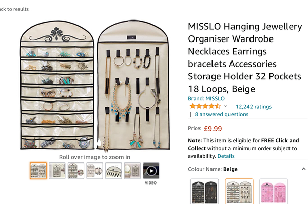Jewellery stand/organiser