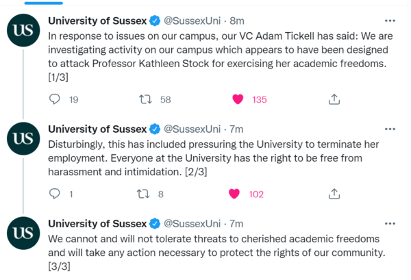 Campaign of bullying and intimidation at Sussex University vs Professor Kathleen Stock