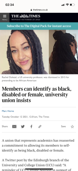 Why is black fishing unacceptable but identifying as a woman fair game?