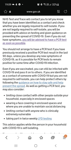 When do household members need PCR?