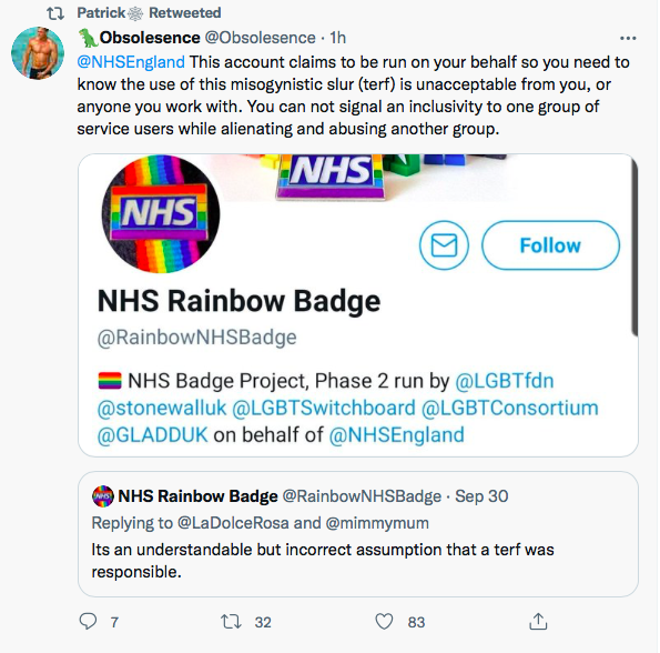 NHS rainbow badge scheme