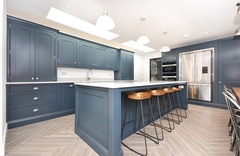 Dark kitchen, crittall style doors, herringbone floor - is it too much?!