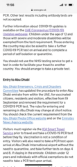 PCR test for travel to Dubai