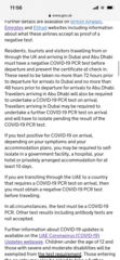 PCR test for travel to Dubai