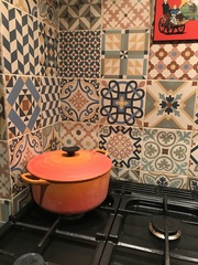 tiles above aga in chimney breast