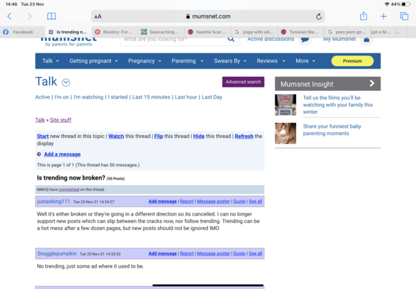 Is trending now broken?