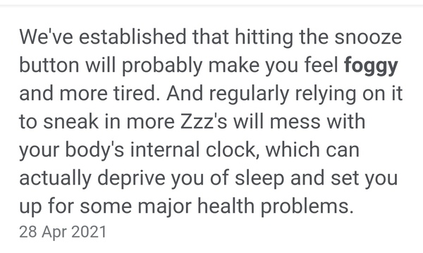 To ask if I should throw DP's alarm clock out the window.