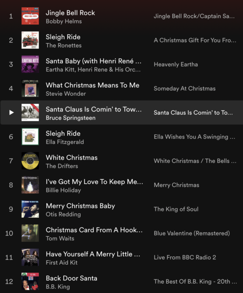 to ask you to collate a Christmas songs playlist?