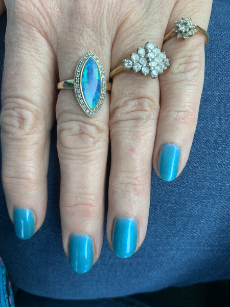 To show me your engagement rings?