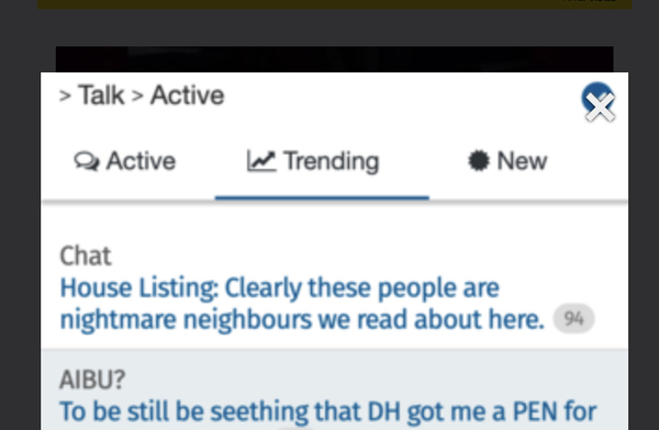 Trending & New tabs gone from Active page