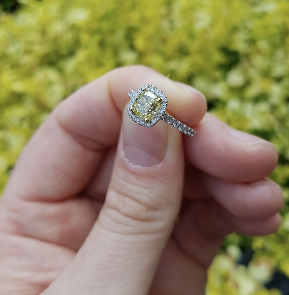To show me your engagement rings?