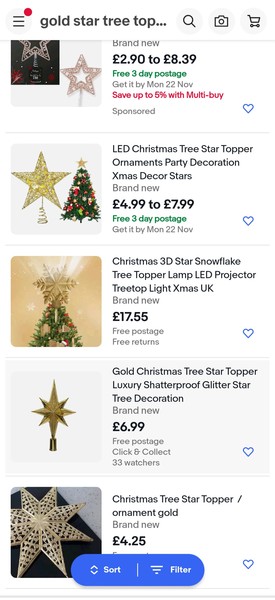 Christmas tree star