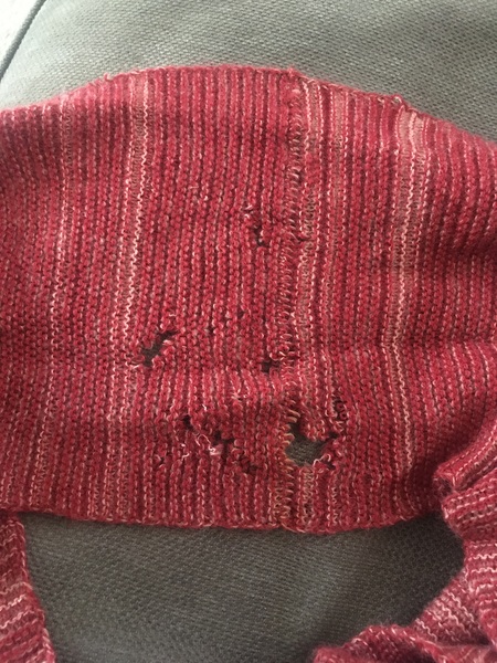 Help! Best way to mend large moth holes (photos of the carnage attached!)