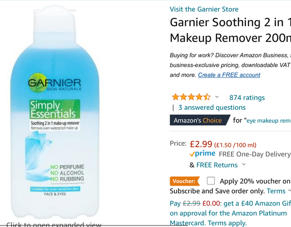 Eye make up remover