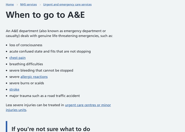 What exactly is A&E for?
