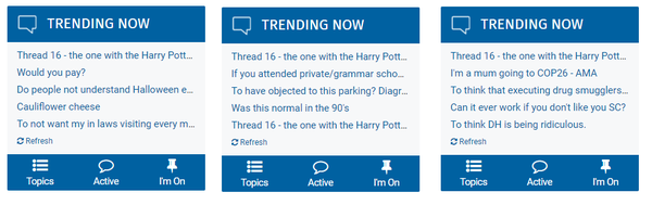 "Thread 16" stuck at the top of Trending despite refresh