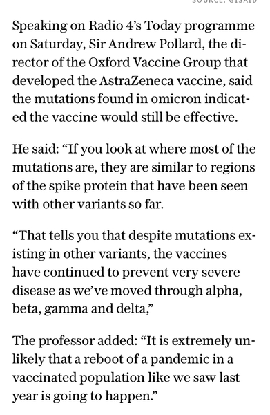 Omicron found in the UK [title edited by MNHQ]