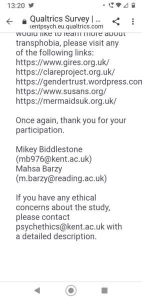University of Kent survey