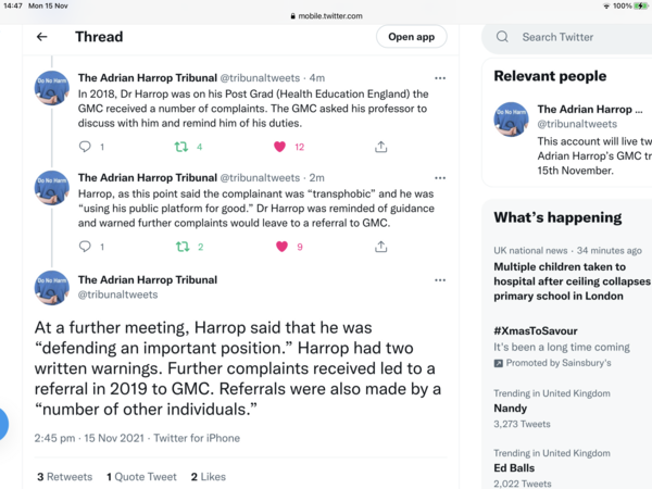 Harrop MPTS Hearing