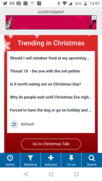 Please turn off “Trending in Christmas” or at least make the red less BRIGHT!