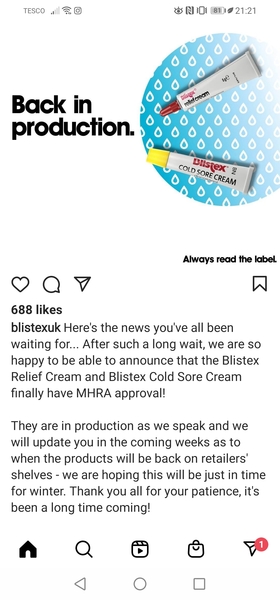Blistex relief cream is coming back!!!