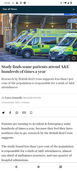 Patients attending A & E daily