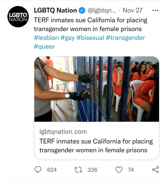 California suied by WOLF over transgender prison laws