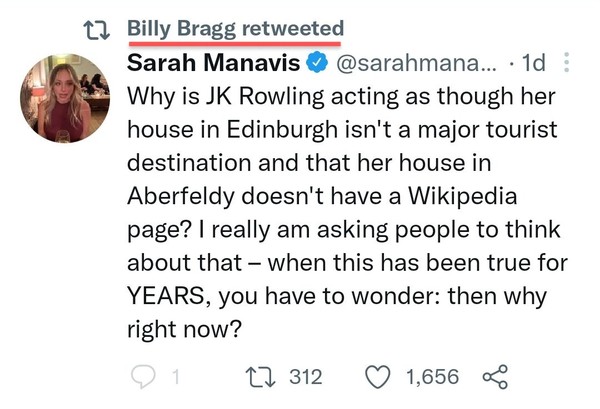 Billy Bragg and new lyric to sexuality.