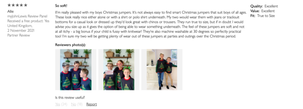 To think that John Lewis shouldn't encourage women to use their children to push products