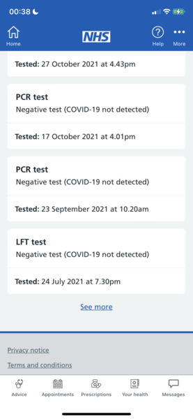 Proof of previous PCR result