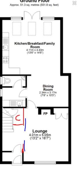 Ground floor layout suggestions required (narrow house)