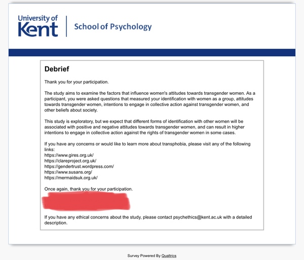 University of Kent survey