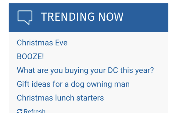 Please turn off “Trending in Christmas” or at least make the red less BRIGHT!
