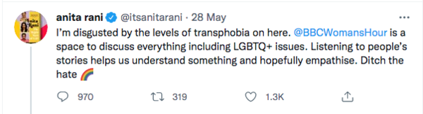 Woman's Hour now: BBC walking away from Stonewall