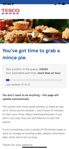 Tesco - you are number 202678 in the queue