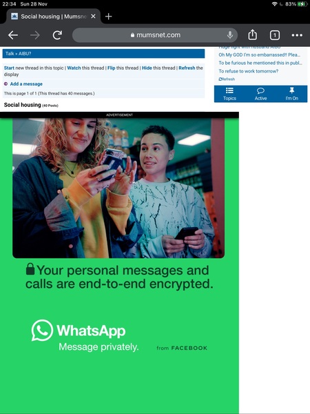 Massive WhatsApp Ad hiding OPs