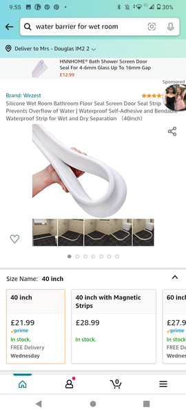 Problem with wet room shower