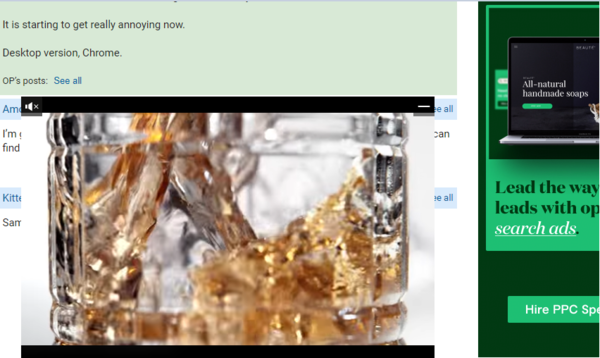 Random ads popping up and covering content
